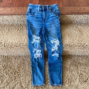 American eagle distressed hi-rise jegging